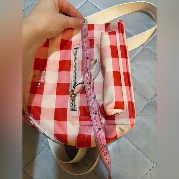 kate spade Red and Pink Checkered Kids Backpack - Picture 6 of 10